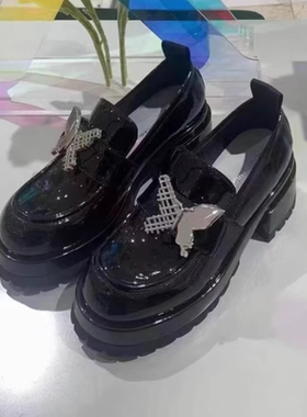 专柜正品Roberta诺贝达女鞋RS245513 春季新款水钻松糕厚底乐福