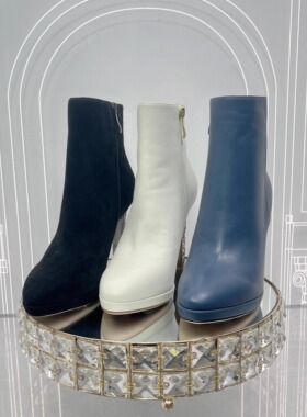 专柜正品Roberta诺贝达女鞋RA18233冬季高跟性感短靴舒适水钻单靴