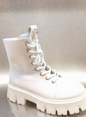 专柜正品Roberta诺贝达女鞋2022冬款厚底时尚纯色马丁靴 RA228801