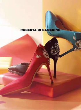 专柜正品Roberta诺贝达女鞋RS10703新款春款浅口高跟水晶女单鞋