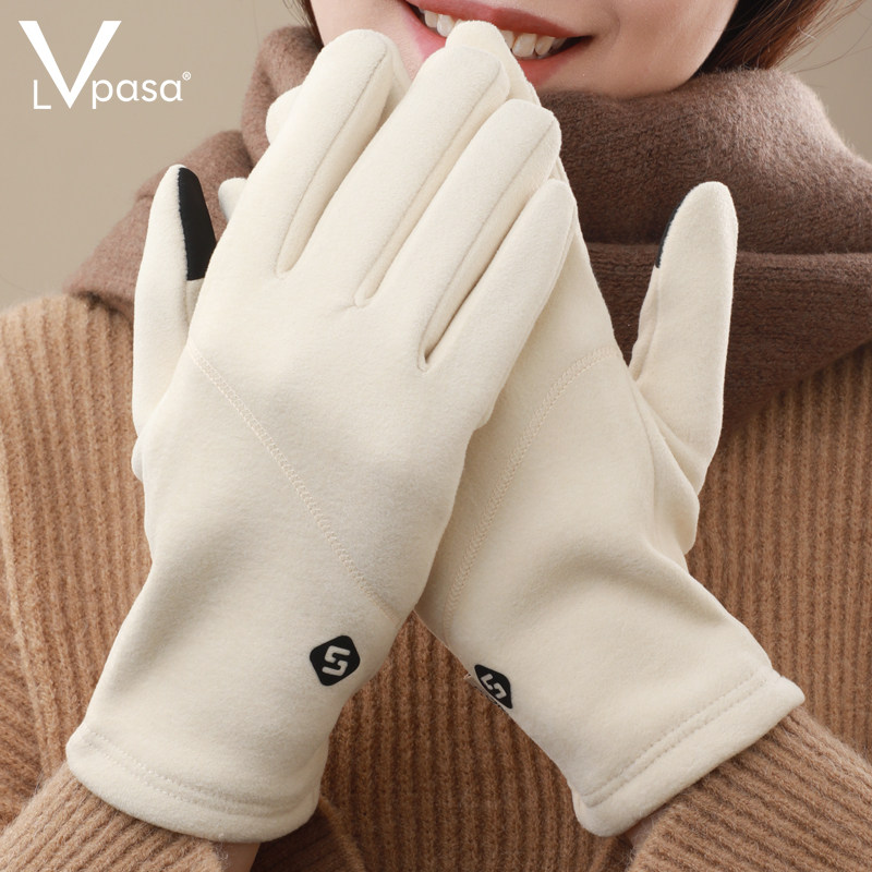 滑雪手套女冬季可触屏摩托车德绒内胆户外骑行运动防风寒防滑手套