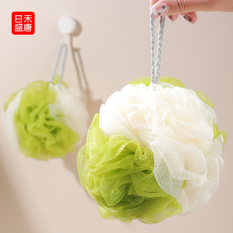 柔軟拼色沐浴球沐浴花搓澡神器