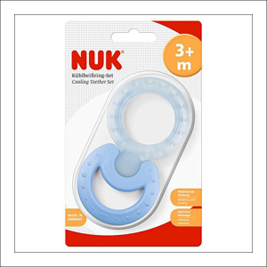 德国原装 NUK 双连环 可冷藏 婴儿按摩牙胶 磨牙环 (3-12个月)