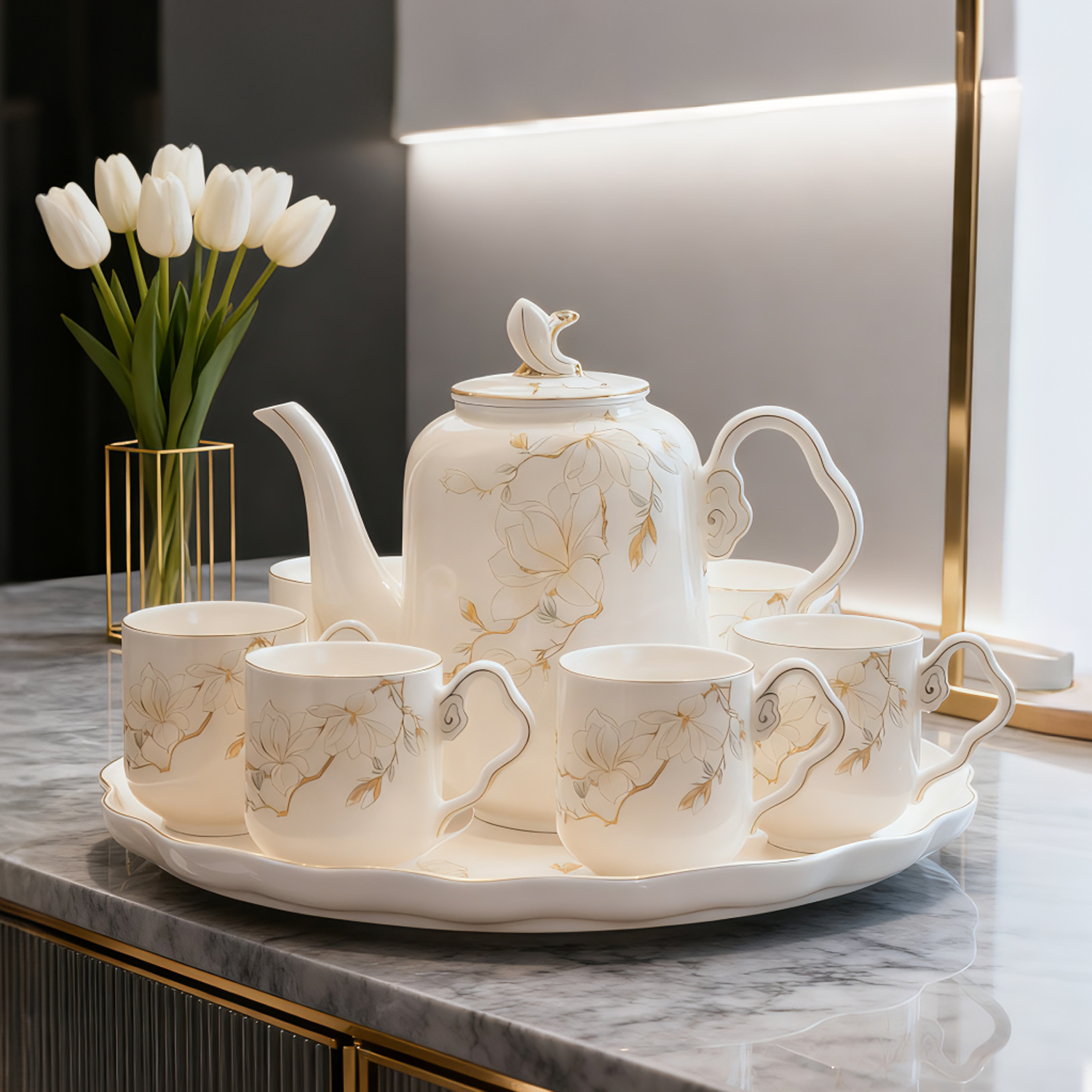 乔迁新居结婚礼物轻奢水具高档陶瓷茶具套装茶壶水壶水杯家用茶具,餐饮具,水具套装,淘宝优惠券,粉丝福利购,淘宝优惠卷