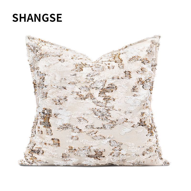 尚塞布艺轻奢高级感抱枕高端别墅样板间民宿客厅沙发靠枕流苏方枕