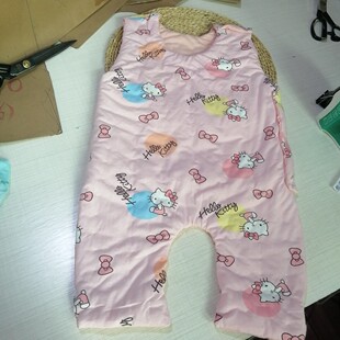 宝宝加大码 睡觉护肚围兜婴幼儿连脚 纯棉花手工肚兜半背睡衣春夏季