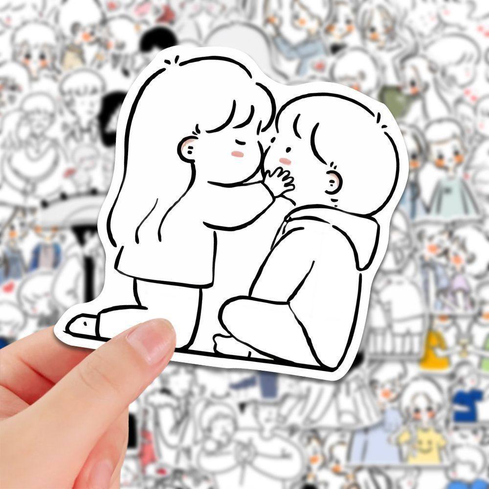 120张可爱情侣简笔画贴纸卡通diy手账相册手机壳笔记本电脑装饰,文具电教/文化用品/商务用品,贴纸/立体贴纸,淘宝优惠券,粉丝福利购,淘宝优惠卷