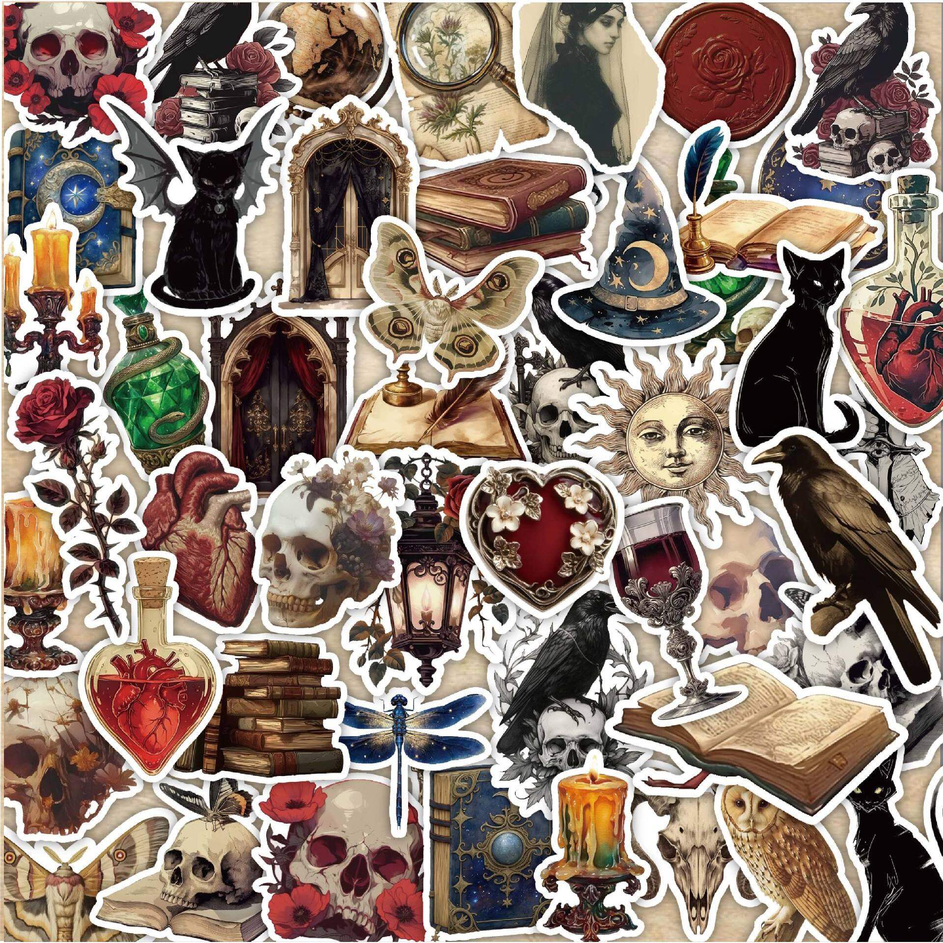 124张神秘园贴纸欧美复古手账电脑笔记本行李箱DIY装饰防水,文具电教/文化用品/商务用品,贴纸/立体贴纸,淘宝优惠券,粉丝福利购,淘宝优惠卷