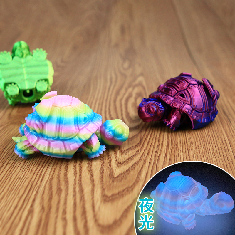 3d打印赛博机械缩头乌龟仿真动物摆摊创意儿童玩具关节可动模型