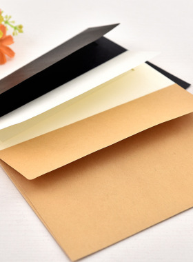 黑色白色黄色信封加厚牛皮纸公司明信片工资袋现金票据收纳批发