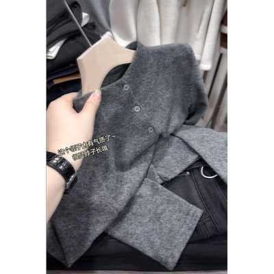 米蓝家慕斯绒立领打底衫女内搭冬