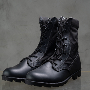 巴拿马大底头层牛皮丛林靴沙漠靴高帮防穿刺军事风复古男靴