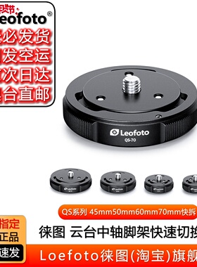 Leofoto徕图QS-50/60/70通用型云台中轴滑轨摇臂快速切换座快装板