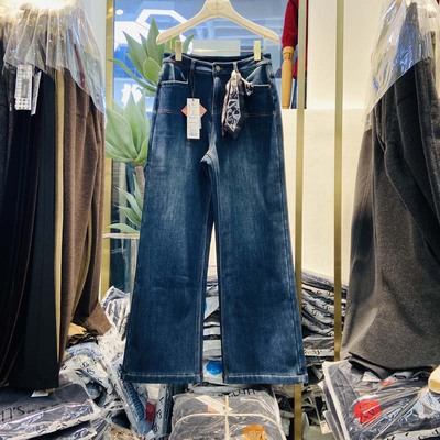 韩氏伊人冬款加绒阔腿裤8025