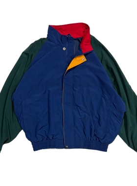 美国购90s美式老学校说唱HIPHOP复古撞色RAPPER街舞BBOY大码夹克