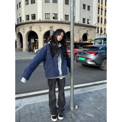 AHCN志存高远美式复古重工水洗底特律工装夹克男女时尚外套潮