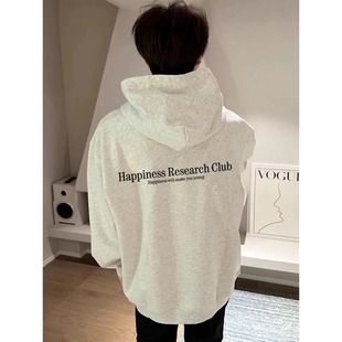 美式 高街刺绣连帽卫衣男加绒加厚纯棉重磅硬挺青少年oversize上衣