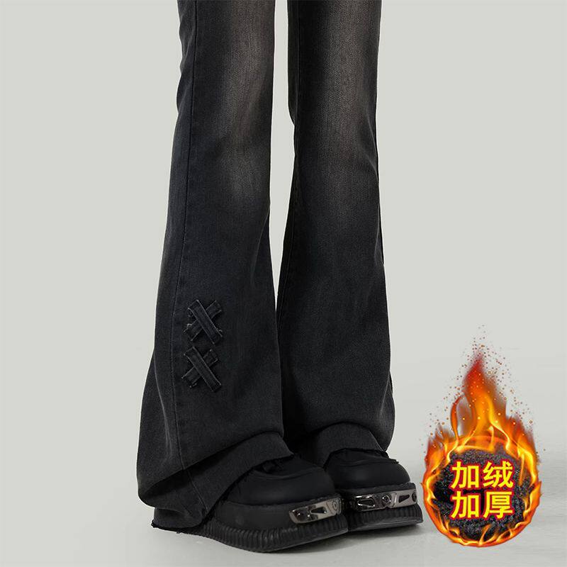 190微喇叭裤子男士高个子秋季款牛仔裤加长cleanfit美式高街修身