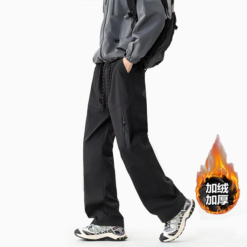 加绒冲锋裤男款冬季东北防寒工装裤子防风防水户外登山滑雪裤