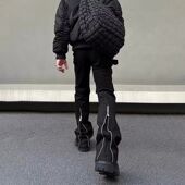 高街伐木工装 2026年 b01后拉链VUJE微喇神裤 牛仔裤 子男女cleanfit