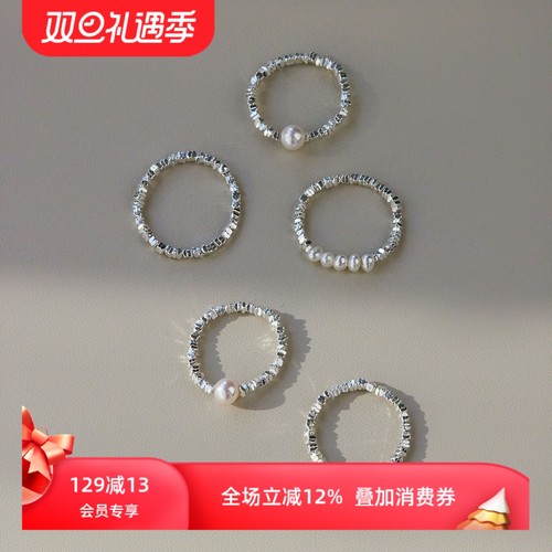 超闪！s925纯银天然珍珠戒指