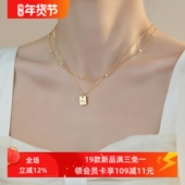 赛赛莉安Goodluck幸运许愿牌简约气质14K项链锁骨脖子个性 送礼