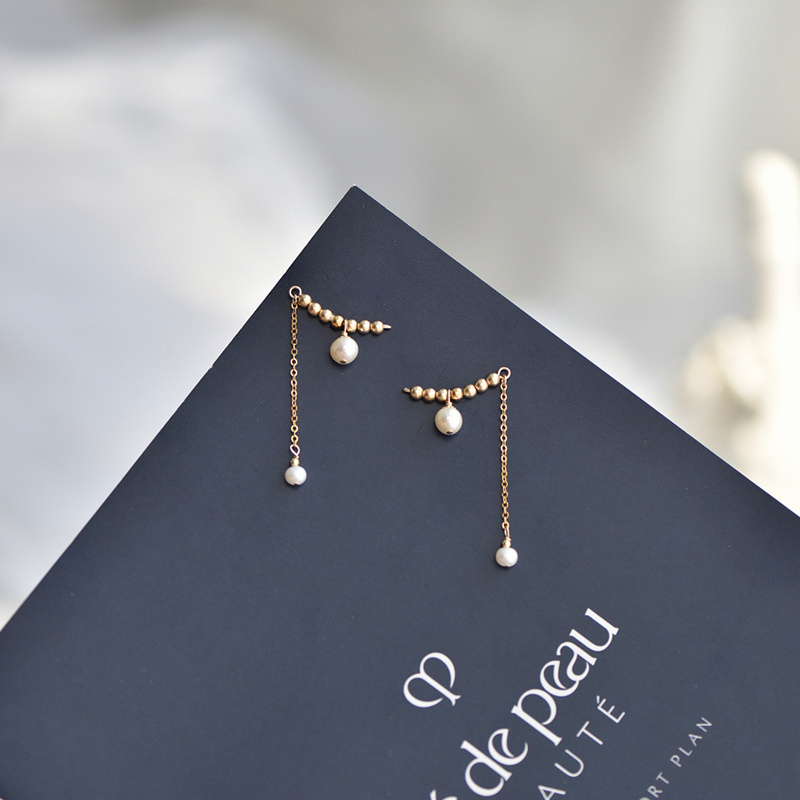 珠帘超仙美14k包金耳夹天然珍珠