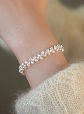 简约气质双层珍珠叠戴手链