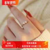 赛赛莉安强光淡水珍珠戒指14K包金不掉色简约气质轻奢生日礼物女