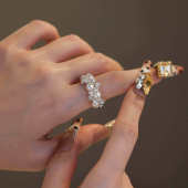 爆闪绝美 赛赛莉安小众设计高级感猫爪施家珍珠戒指网红气质个性