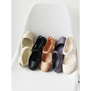 InkingPot彭姐 女镂空低跟涉水沙滩鞋 超轻软底洞洞鞋 休闲包头凉鞋