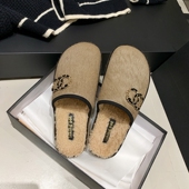 女时尚 InkingPot彭姐 小香风包头马毛拖鞋 外穿休闲厚底羊毛半拖