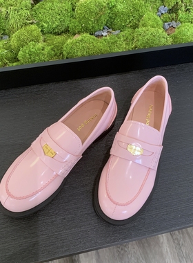 InkingPot彭姐 春季真皮手工金币粗跟厚底小皮鞋英伦风乐福鞋女