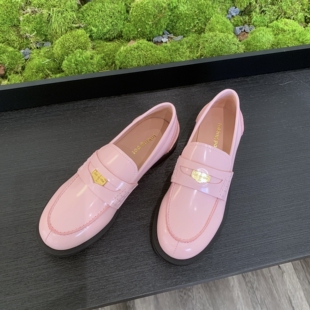 InkingPot彭姐 真皮手工金币粗跟厚底小皮鞋 英伦风乐福鞋 女 春季