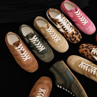 3.5cm内增高休闲鞋 InkingPot彭姐 2026春夏真皮复古拼色DVN德训鞋