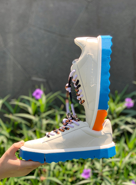 InkingPot彭姐撞色休闲真皮女士白色系带运动鞋white女鞋