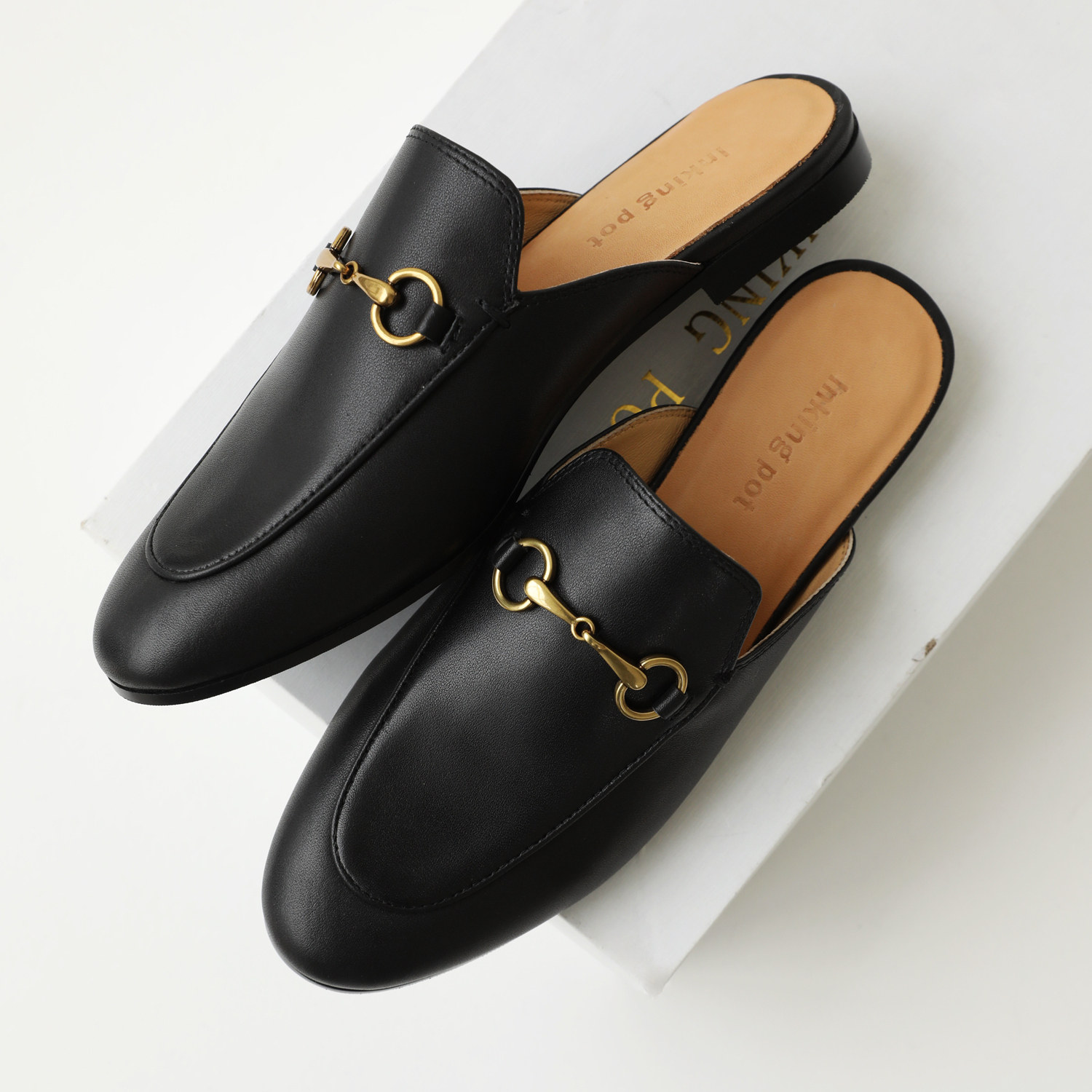 Inking Pot彭姐 新款升级版马衔扣平底包头穆勒鞋真皮拖鞋女单鞋,女鞋,穆勒鞋,淘宝优惠券,粉丝福利购,淘宝优惠卷