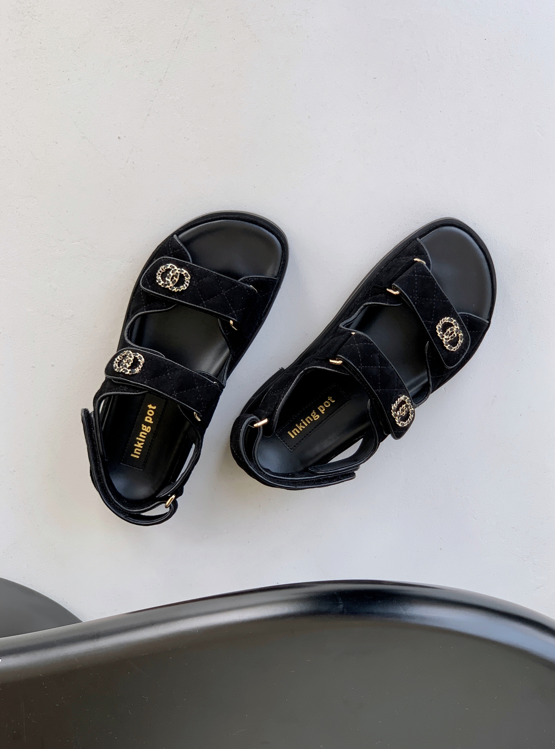 InkingPot魔术贴厚底罗马凉鞋