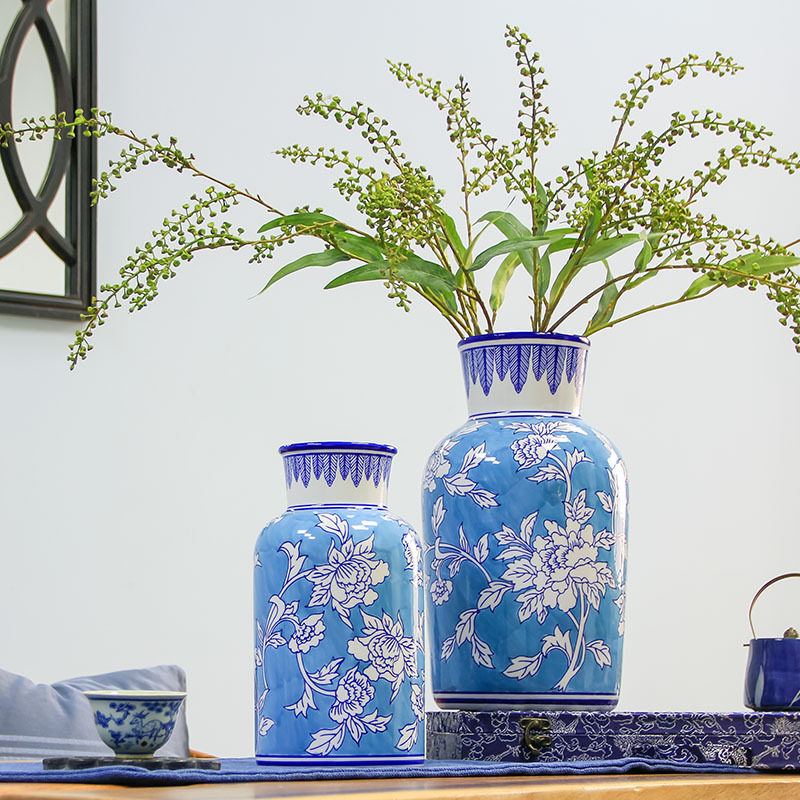 陶瓷花瓶高级感青花瓷家居装饰品