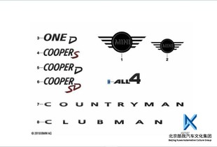 黑武士套件中网亮黑LOGO车标 MINI迷你原厂 门把手钢琴漆COOPERS
