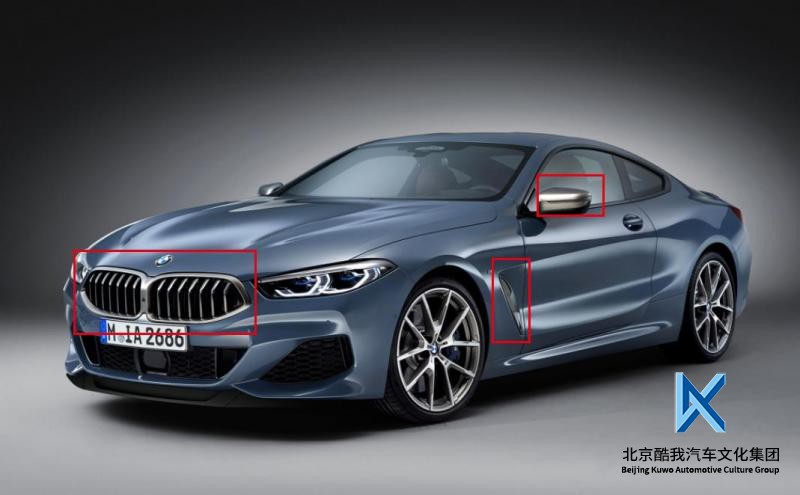 bmw宝马原厂 8系g1x 改装m850柿灰色中网 侧腮 后视镜壳 尾标 4s