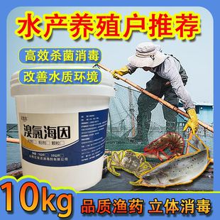 溴氯海因颗粒水产养殖消毒杀菌二溴海因片粉鱼塘虾蟹清塘净水灭藻