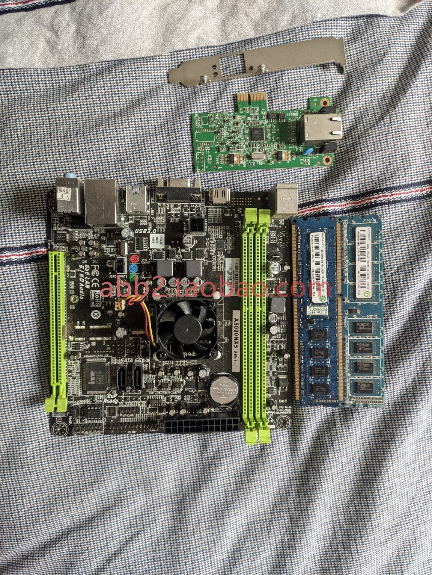 工控 nas主板 磐正a4-5000 itx小板 板载千兆网 卡 两个内存插槽