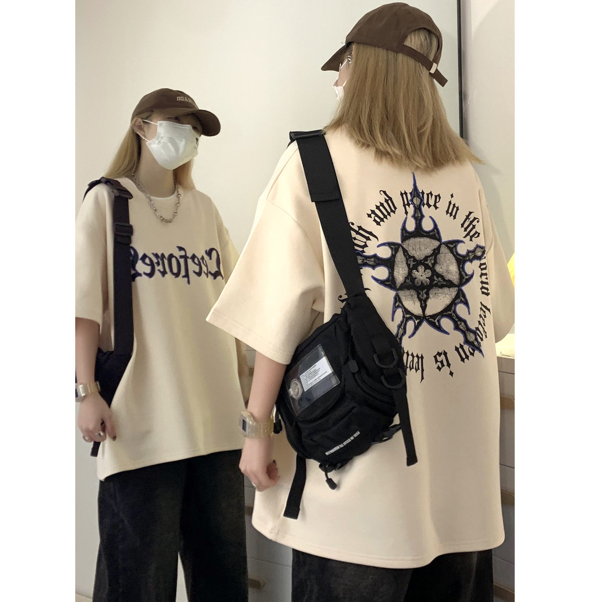 夏季2023新款芒星宽松短袖T恤潮男女中性半袖体恤衫C307-T93-P38,男装T恤,电商C307