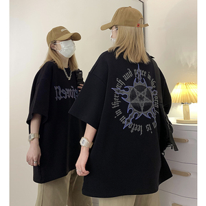 夏季2023新款芒星宽松短袖T恤潮男女中性半袖体恤衫C307-T93-P38图片