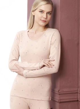 芬格兰新款女士加厚保暖内衣套装 舒绒棉毛衫保暖内衣34393