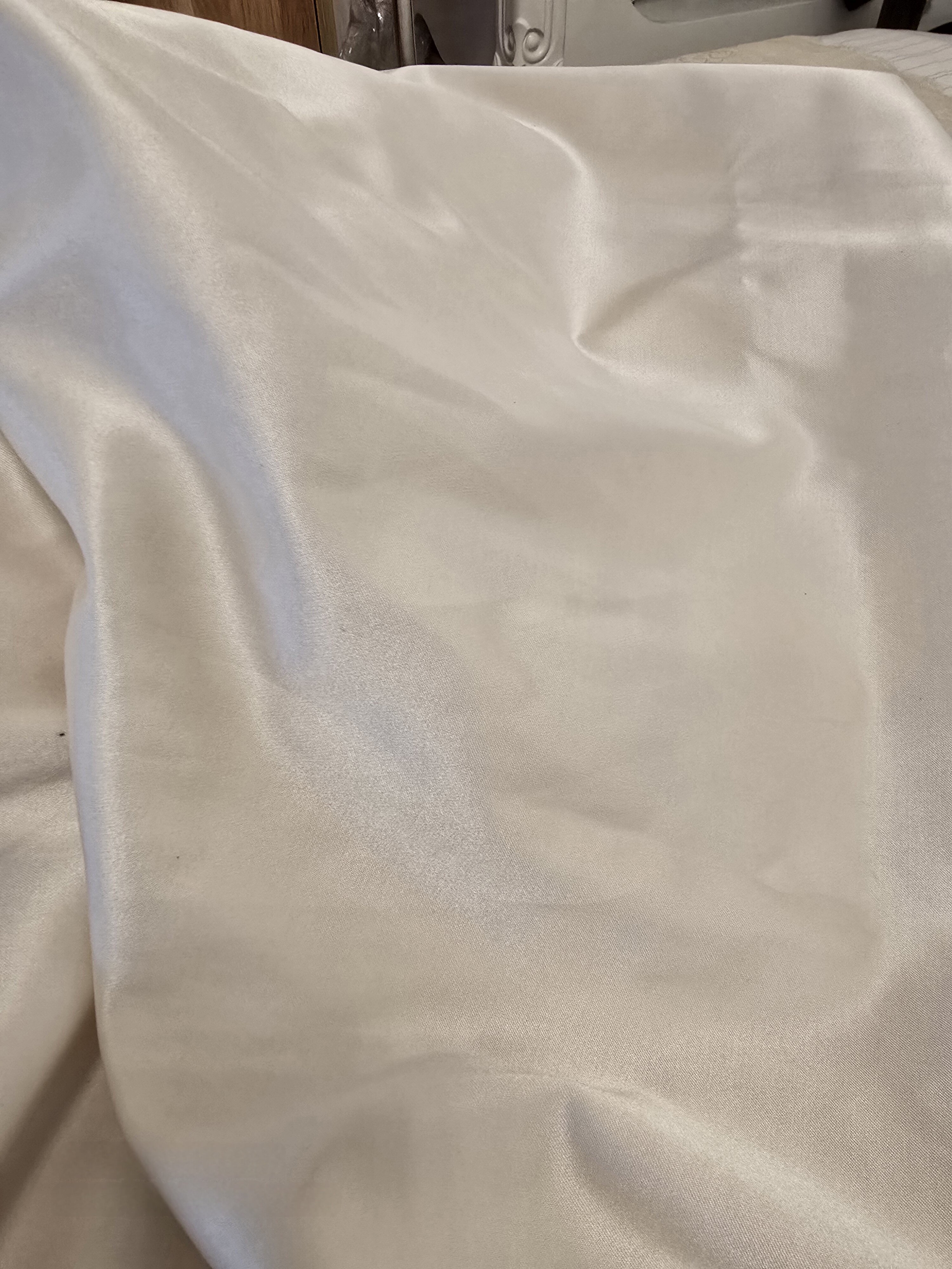 160门幅28姆米香槟色丝棉缎正面桑蚕丝背面纯棉正反面纯天然材质