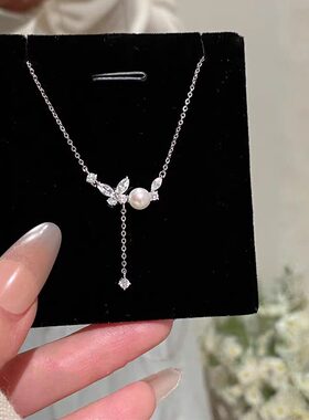 淡水珠珠蝴蝶项链女款2026新款