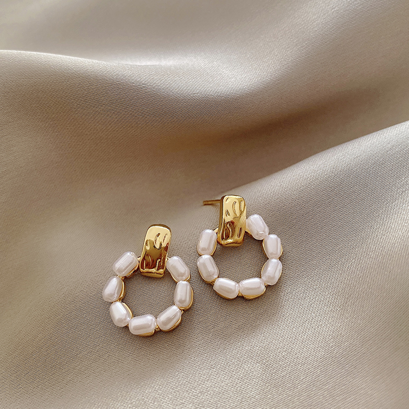 卿宝宝珍珠圆圈耳钉女