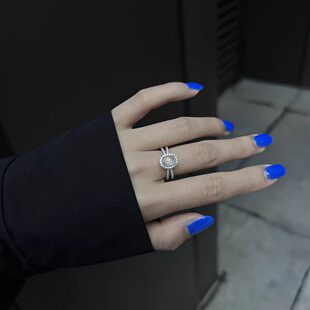 白色鸽子蛋戒指女百搭轻奢气质名媛风 礼物个性 时尚 小众设计新中式